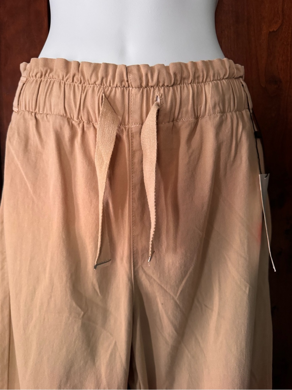 NWT Zara women’s Tan Drawstring Casual Pants - Picture 4 of 13